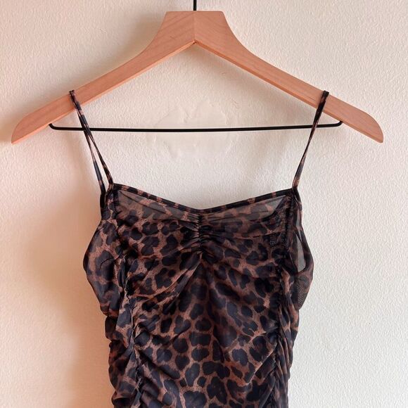 Motel Mesh Leopard Print Dress Size S - Picture 4 of 7